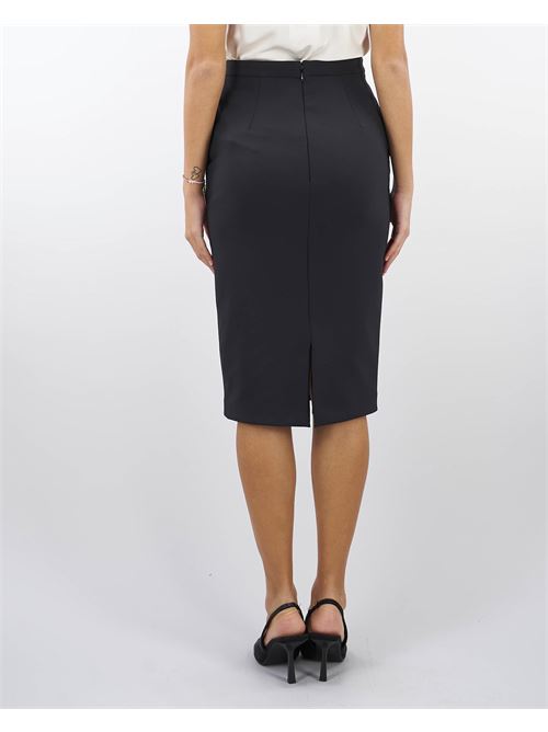 Stretch crepe midi skirt with horsebit Elisabetta Franchi ELISABETTA FRANCHI | Skirt | GO04446E2110